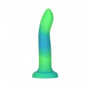 Светящийся в темноте фаллоимитатор ADDICTION - Rave - 8 Glow in the Dark Dildo - Blue Green