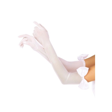Длинные перчатки Leg Avenue Opera length bow top gloves White