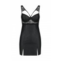 Бэби-долл из эко-кожи и кружева Loona Chemise black- Passion, размер L/XL