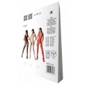 Бодістокінг з плетінням на грудях Passion BS099 One Size, black, відкритий доступ, імітація підв’язо