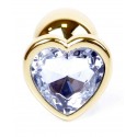 Анальная пробка Boss Series - Jewellery Gold Heart PLUG Clear S