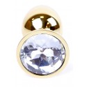 Анальная пробка Boss Series - Jewellery Gold PLUG Clear S
