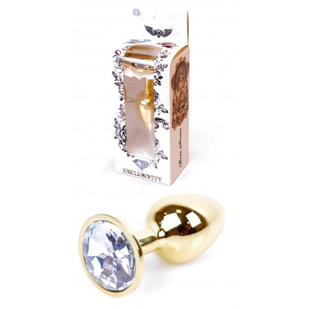 Анальная пробка Boss Series - Jewellery Gold PLUG Clear S