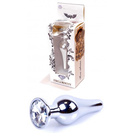 Анальная пробка Boss Series - Jewellery Silver BUTT PLUG Clear