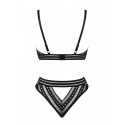 Комплект білизни Obsessive Natilya 2-pcs set M/L, black, бюстгальтер, трусики