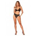 Комплект білизни Obsessive Natilya 2-pcs set M/L, black, бюстгальтер, трусики