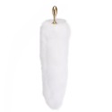 Металева анальна пробка Лисячий хвіст LOCKINK SEVANDA White Fox-Tail Anal Pear-shape Plug