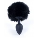 Анальная пробка с хвостом Boss Series - Silicon PLUG Bunny Tail Black, размер S