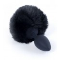 Анальная пробка с хвостом Boss Series - Silicon PLUG Bunny Tail Black, размер S