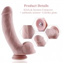 Силіконовий фалоімітатор для секс-машин Hismith 20.5см Silicone Dildo, вигнутий, система KlicLok