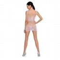 Бодистокинг - мини-платье с бабочками Passion BS090 white