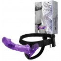 Страпон с вибрацией с 2-мя вибромоторами ULTRA PASSIONATE HARNESS STRAP-ON, фиолетовый