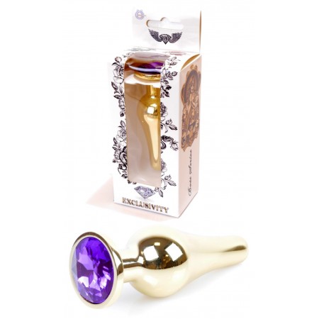 Анальная пробка Boss Series - Jewellery Gold BUTT PLUG Purple