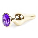 Анальная пробка Boss Series - Jewellery Gold BUTT PLUG Purple