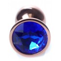 Анальная пробка Boss Series - Jewellery Red Gold PLUG Dark Blue S