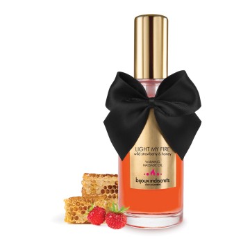 Купить - Разогревающее масло Bijoux Indiscrets Light my Fire - Wild Strawberry&Honey, 100 мл