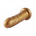 Золотой фаллоимитатор Hismith 15.5см Golden Silicone Dildo, система KlicLok