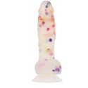 Фаллоимитатор с конфетти ADDICTION - PARTY MARTY - FROST & CONFETTI, силикон, 19 см