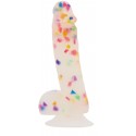 Фаллоимитатор с конфетти ADDICTION - PARTY MARTY - FROST & CONFETTI, силикон, 19 см