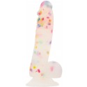 Фаллоимитатор с конфетти ADDICTION - PARTY MARTY - FROST & CONFETTI, силикон, 19 см