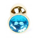 Анальний затор Boss Series - Jewellery Gold PLUG Light Blue S