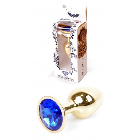 Анальная пробка Boss Series - Jewellery Gold PLUG Dark Blue S