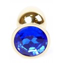 Анальная пробка Boss Series - Jewellery Gold PLUG Dark Blue S