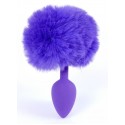 Анальная пробка с хвостом Boss Series - Silicon PLUG Bunny Tail Purple, размер S