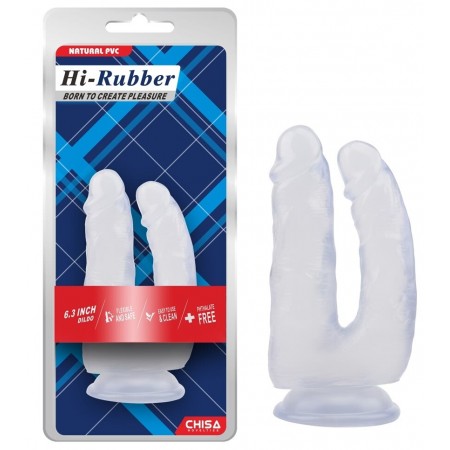 Анально-вагинальный фаллоимитатор на присоске CHISA Hi Rubber - 6.3 Inch Dildo Clear