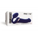 Безремневой вибрострапон с вакуумной стимуляцией Strap-On-Me MULTI ORGASM Blue L, регулируемый