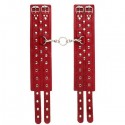 Оковы Leather Double Fix Leg Cuffs, red