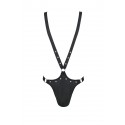 Чоловіче боді з люверсами Passion 028 HARRY L/XL Black, екошкіра, на шлейках