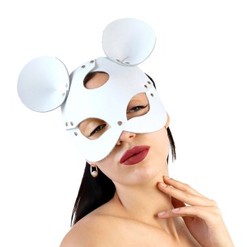 Купить - Кожаная маска мышки Art of Sex - Mouse Mask, цвет Белый