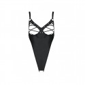 Боди из экокожи CELINE BODY black S/M - Passion: с доступом, открытый
