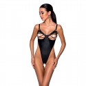 Боди из экокожи CELINE BODY black S/M - Passion: с доступом, открытый