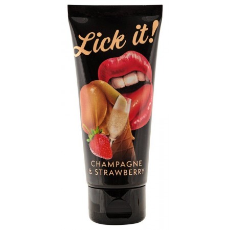 Лубрикант оральный Lick-it Champagne & Strawberry, 50 мл