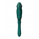 Компактная смарт секс-машина Zalo - Sesh Turquoise Green, 2 насадки, пульт ДУ, кристалл Swarovski