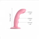 Насадка для страпона с двойной точечной пульсацией Strap-On-Me TAPPING DILDO WAVE - CORAL PINK, М