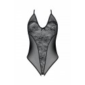 Боді з ажурним декором та відкритим кроком Passion URSULA BODY L/XL, black