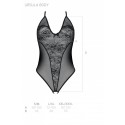 Боді з ажурним декором та відкритим кроком Passion URSULA BODY L/XL, black