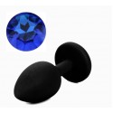 Силіконова анальна пробка з кристалом Silicon Black 08, Розмір S