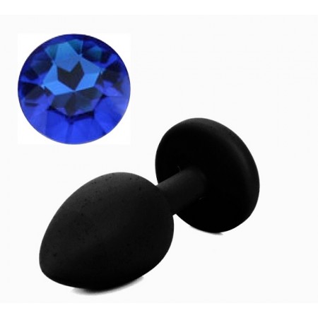 Силіконова анальна пробка з кристалом Silicon Black 08, Розмір S