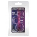Набор из 3 шт эрекционных колец STAY HARD - Three Rings Purple,