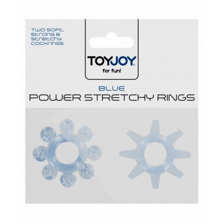 Набор из 2 шт колец на пенис Power stretchy Rings Blue