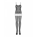 Бодістокінг Obsessive Bodystocking F235 S/M/L, тонкі підв’язки, ніжний декор, сіточка