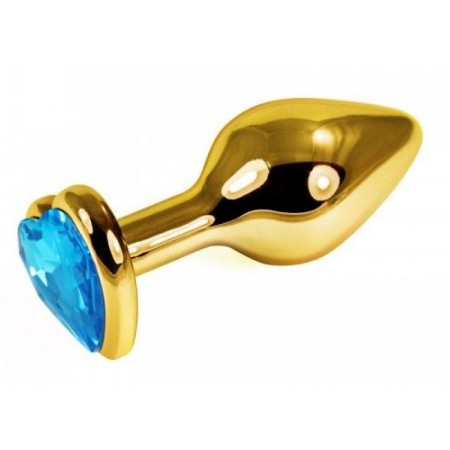Анальна пробка з кристалом GOLD HEART, розмір S
