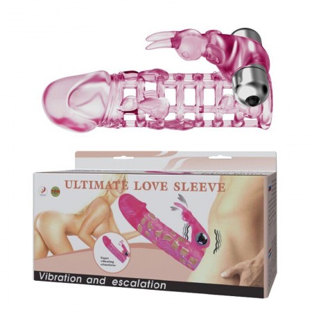 Удлиняющая насадка с вибрацией и стимулятором клитора ULTIMATE LOVE SLEEVE,