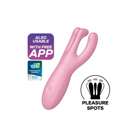 Клиторальный смарт вибратор Satisfyer Threesome 4 Pink с тремя пальчиками