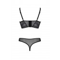 Комплект Passion DROSERA SET black S/M, сетка+кружево, бюстье и трусики танга