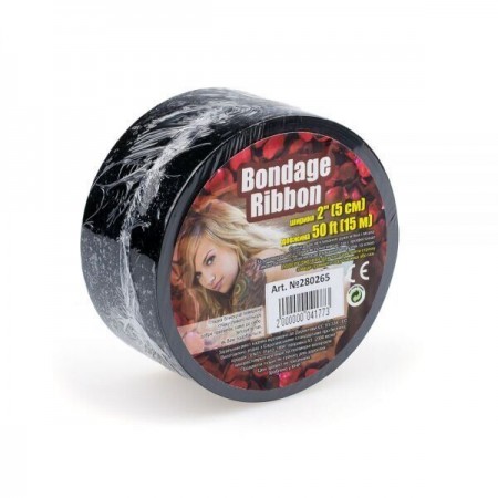 Лента для бондажа BONDAGE RIBBON BABY BLACK, 15 метров